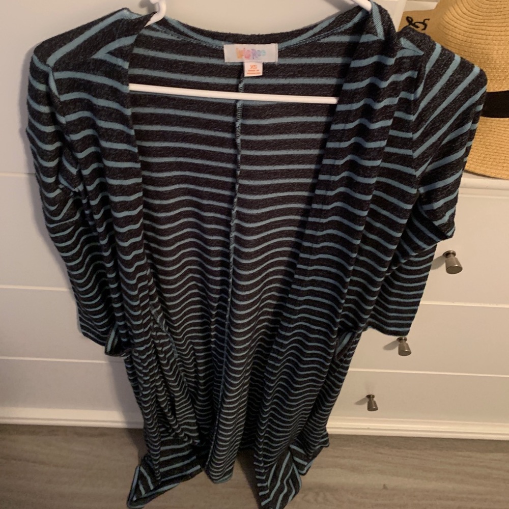 Mint/Grey Striped Lularoe Sarah XS